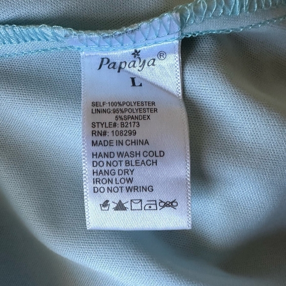 Women’s Skirt PAPAYA Blue Multicolor Mesh Striped Mini Skirt Floral Skater Skirt - Picture 6 of 6